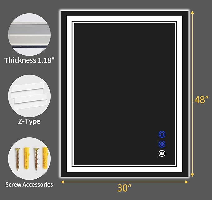 48"x30" LED Bathroom Mirror - Image 9