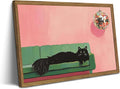 Funny Black Cat Wall Art, Cute Animal Wall Decor Painting, Eclectic Disco Ball by WARTHZwallart