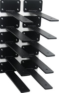 10 Pack - 8 inch Black Hidden L Shelf Bracket Iron Floating Shelf Brackets by MHMYDZ