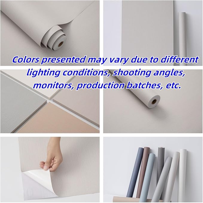 Haimin Fabric Wallpaper Textured Contact Paper Peel and Stick Faux Linen Wall - Image 3