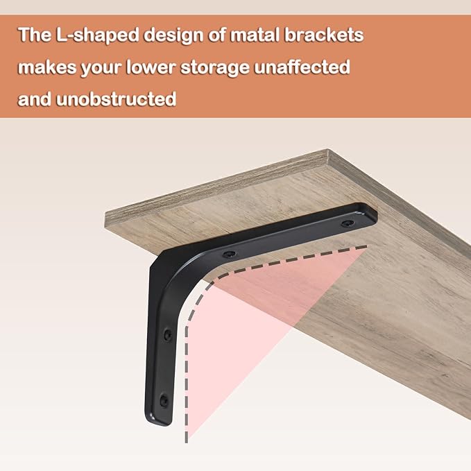 DINZI LVJ Long Wall Shelves, 31.5 Inch Wall Mounted Shelves Set of 2, - Image 9
