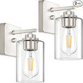 Set of 2 Wall Sconces for Bathroom, Brushed Nickel Vanity Light Fixtures by WelcometoVerRon