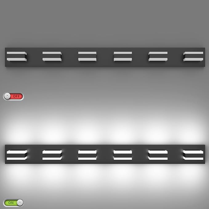 SOLFART 5 Color Temperature Adjustable Modern Vanity Light6 Lights Black - Image 6