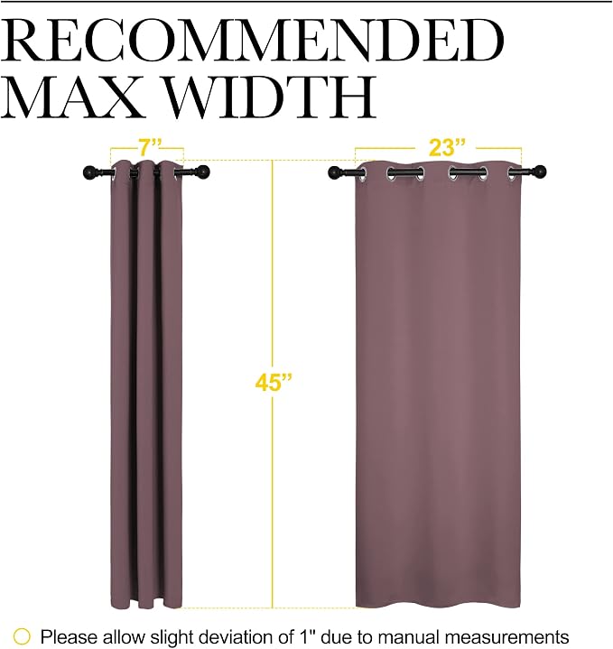 NICETOWN Bedroom Curtain Panels Blackout Draperies, 1 Pair, 29 by 45 inches - Image 7