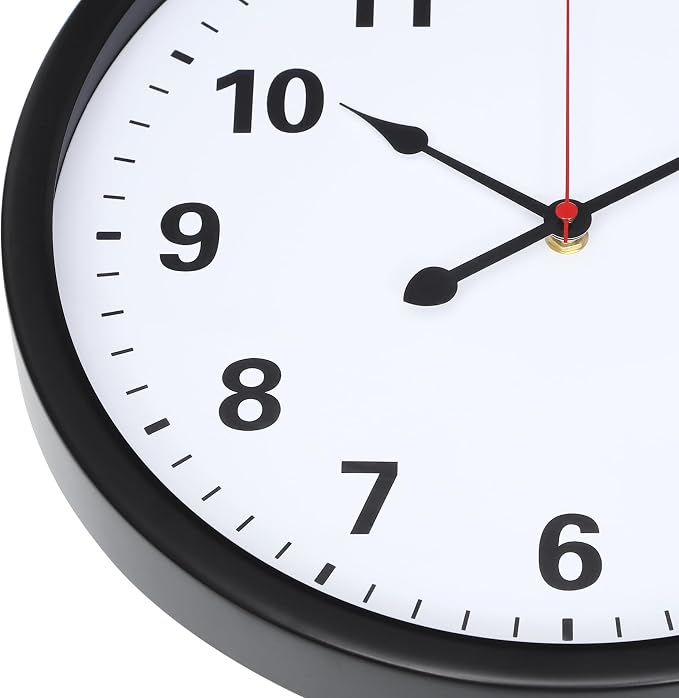 LEIKE Metal Wall Clock 14IN Black, Retro Silent Quartz Battery Operated - Image 7