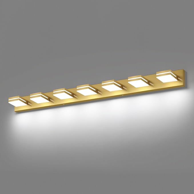 SineRise LED Modern Bathroom Vanity Light Fixtures, Brass Modern Acrylic by SINERISELIGHTING