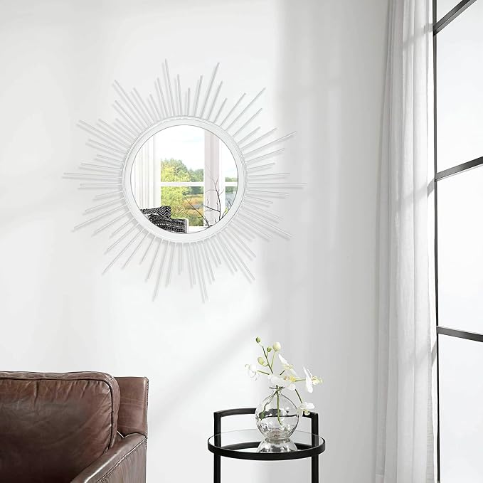 Mirrors for Wall Sunburst Decor Art Mirror Bohemian Home Round Modern Metal - Image 4