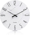 Crosstime Wall Clock White Marble Theme Modern Decorative Waterproof Glass Clock by CrosstimeWallClockPracticalElegant