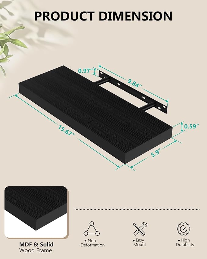 WALI Floating Shelves for Wall, 1 Tier Bathroom Storage Shelf Over Toilet - Image 2