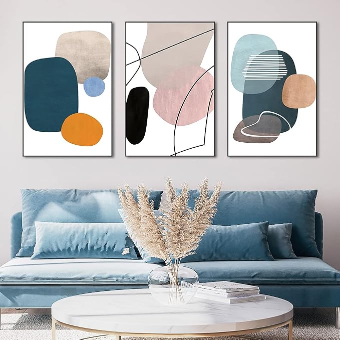 MPLONG Aesthetic Wall Art Large size 24" x 32" x 3 Panels Of Framed Decorative - Image 3