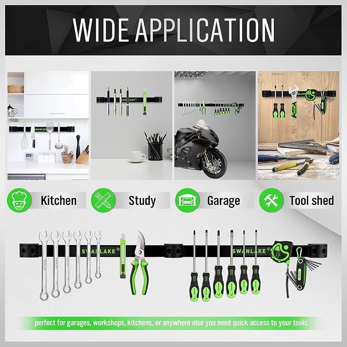 SWANLAKE GARDEN TOOLS 4-Piece 12" Magnetic Tool Holder Storage Organizer - Image 7