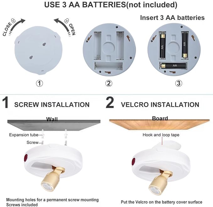 HAMVIDNE LED Spotlight, Battery Powered Picture Lights, Uplighting Indoor - Image 6