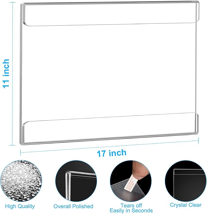 EHWINE 4 Pack 11x17 Wall Mount Acrylic Sign Holder, Horizontal Wall Signs Photo - Image 3