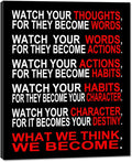 Pyradecor Watch Your Thoughts Motivational Classroom Poster Modern Canvas by Pyradecor