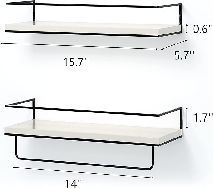 Shario White Floating Shelves - Image 3