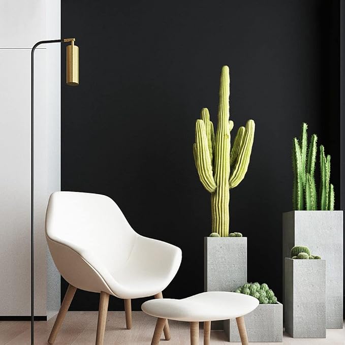 Arthome Black Peel & Stick Wallpaper, Matte Black Contact Paper, Self-Adhesive - Image 2