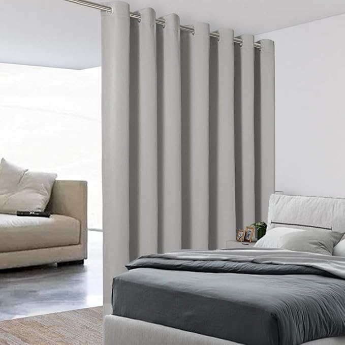 BONZER Room Divider Curtain Total Privacy Wall Extra Wide Grommet Room by Bonzer