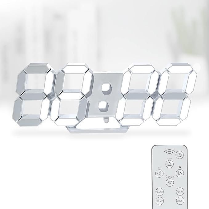 KOSUMOSU 3D LED Digital Wall Clock, Large Display Table/ Desk Clock by KOSUMOSUTECHNOLOGY