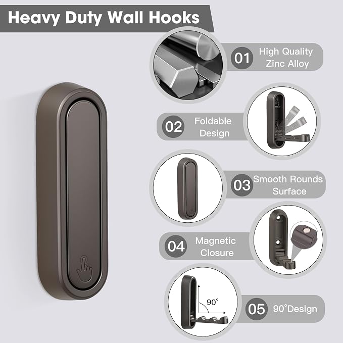 Dntorx Folding Coat Hooks - Image 3