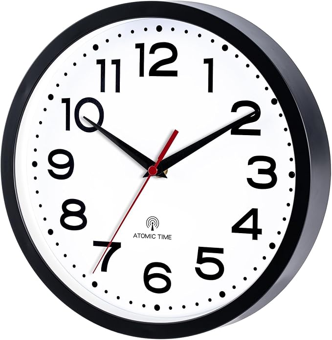 Roymnie Atomic Wall Clock 12 Inch, Modern Clock Battery Operated Classic Analog - Image 4