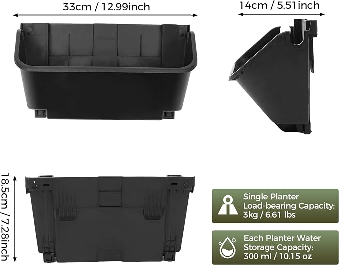 Vertical Garden Planter, 13 inch Wall Mounted Planter - Image 3