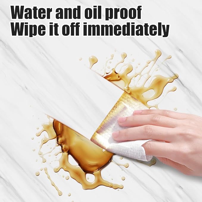 Chejiaye 22pcs Marble Peel and Stick Backsplash Surface Waterproof Wall Panels - Image 8
