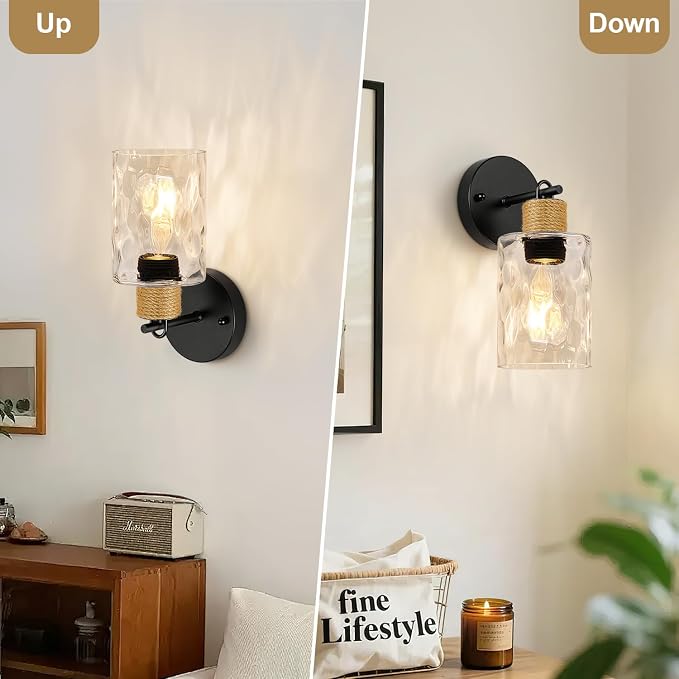 MOKATNG Set of 2 Wall Sconces for Bathroom, Coastal Modern Vanity Lights - Image 4