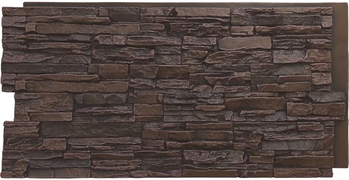 EverStone Canyon Ridge Faux Stone Panel, 45 3/4"W x 24 1/2"H x 1 1/4"D by EkenaMillwork