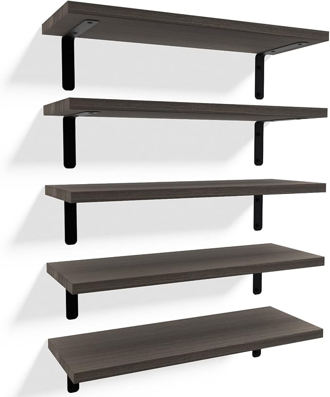 RICHER HOUSE Floating Shelves for Wall Décor, Rustic Wood Wall Mounted Shelves by RicherHouse