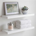 Homeforia White Floating Shelf 20 inch, High End Solid Real Wood 20inch by Homeforia