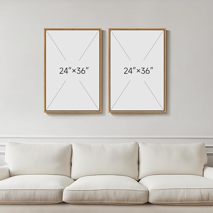 Large Framed Neutral Abstract Wall Art, Minimalist Colorful Pictures - Image 3
