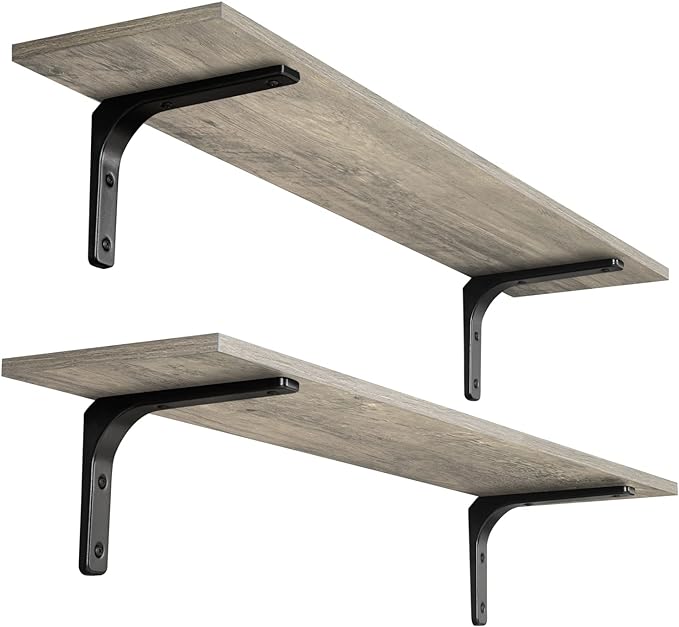 DINZI LVJ Long Wall Shelves, 39.4Inch Wall Mounted Shelves Set of 2, Extra by DINZILVJ