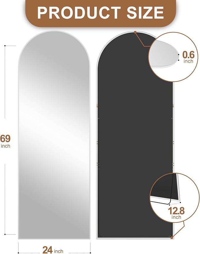 Delma Full Length Mirror, Large Floor Mirror - Image 2