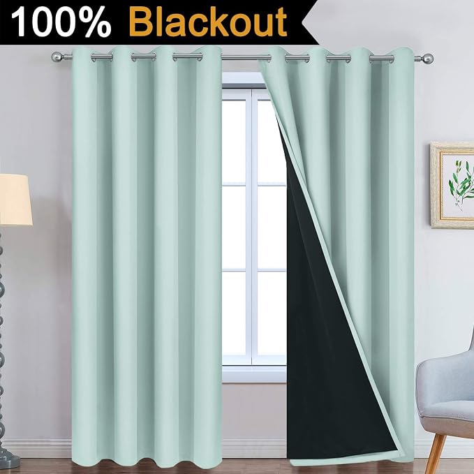 Yakamok 2 Thick Layers Completely Blackout Window Treatment Thermal Insulated - Image 2