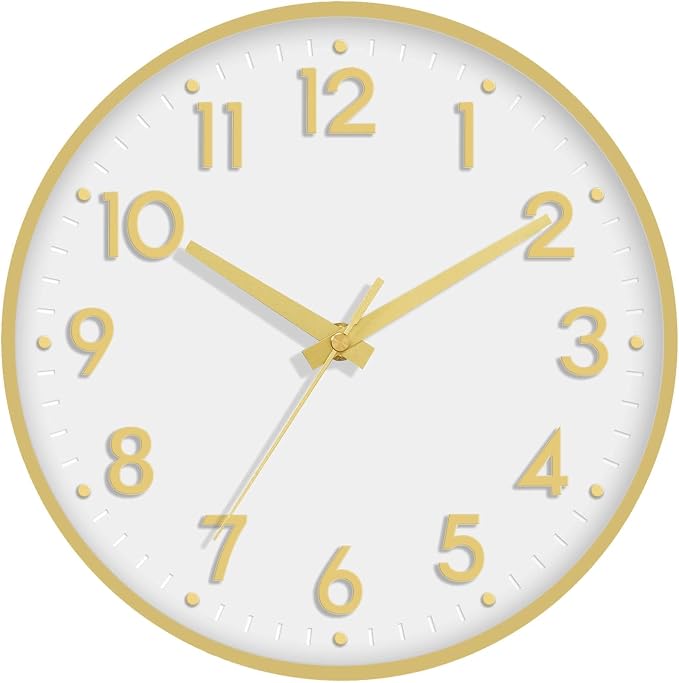 Mosewa Wall Clock 10 Inch, Battery Operated Silent Non-Ticking Modern Analog by MOSEWAWALLCLOCK