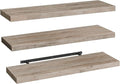 RALGEND Floating Shelves for Wall, 47.2" Large Grey Wall Shelf Set of 3 by RALGEND