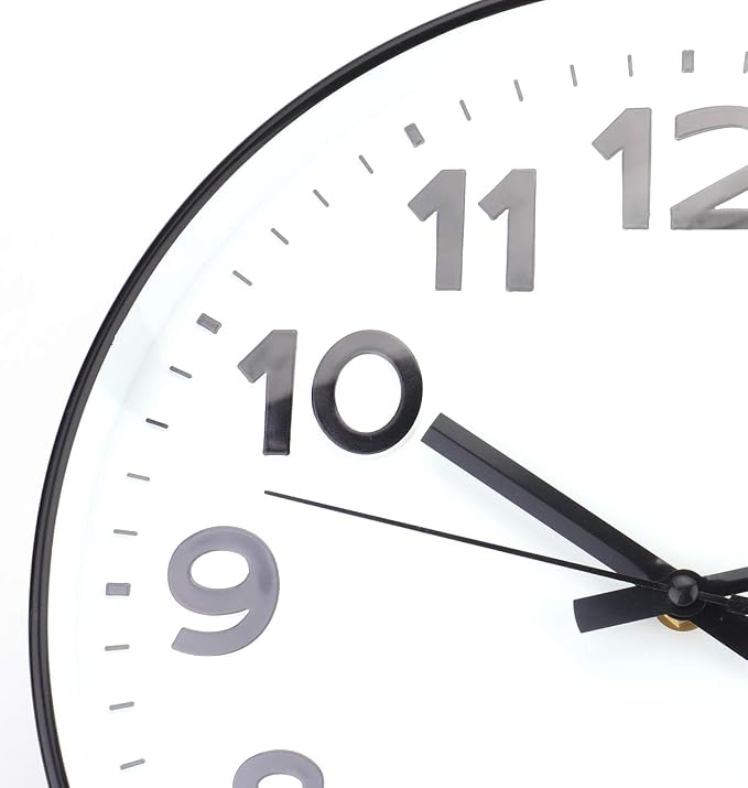 Foraineam 2 Pieces 12-Inch Wall Clock Silent Non Ticking Battery Operated - Image 3