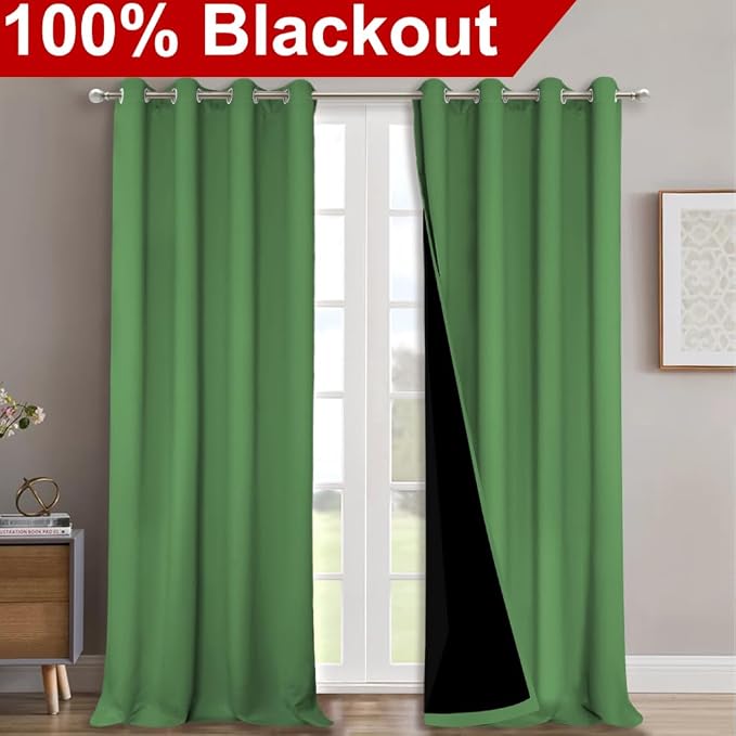 NICETOWN Full Shading Curtains 90" Long 2 Panels Set - Image 2
