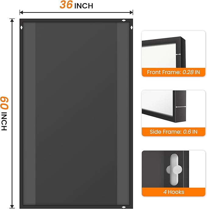 TRAHOME Bathroom Vanity Mirror for Wall, HD Shatterproof Glass, Hangs - Image 7