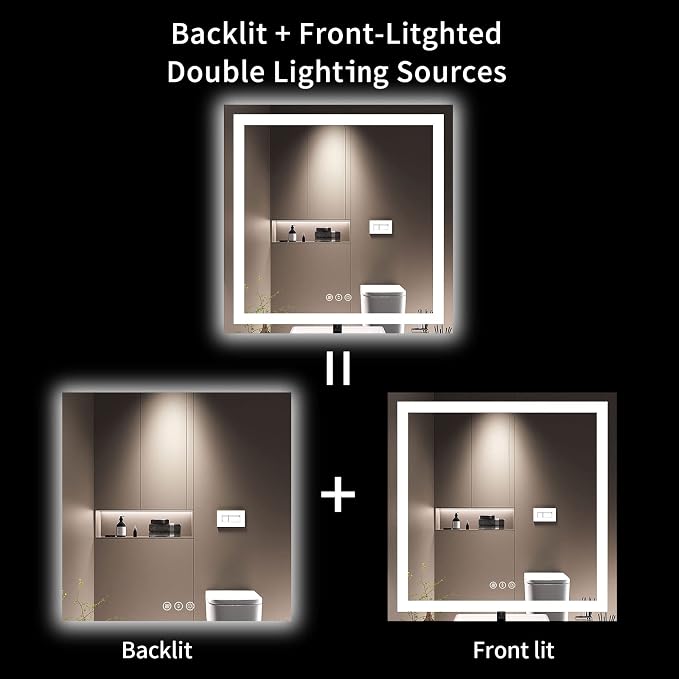 LOAAO 36X36 LED Bathroom Mirror - Image 6