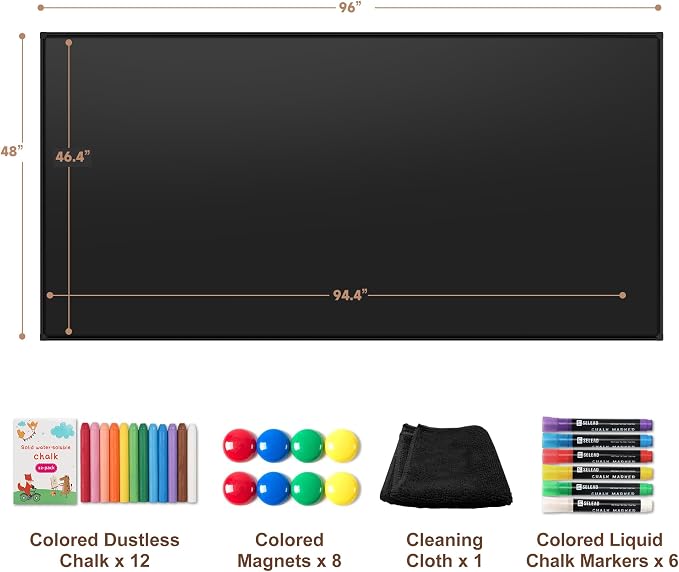 SELEAD Huge Magnetic Chalkboard 96 x 48 Inches - Image 9