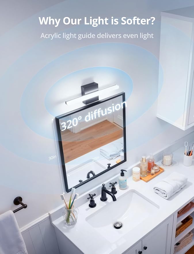 Combuh Modern Bathroom Light Fixtures Above Mirror Small Vanity Lighting Bar - Image 3