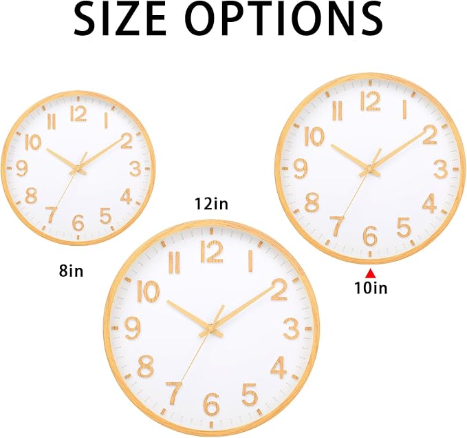 Wall Clocks Battery Operated 10 inch Modern Wall Clock, Silent Non Ticking Wall - Image 5