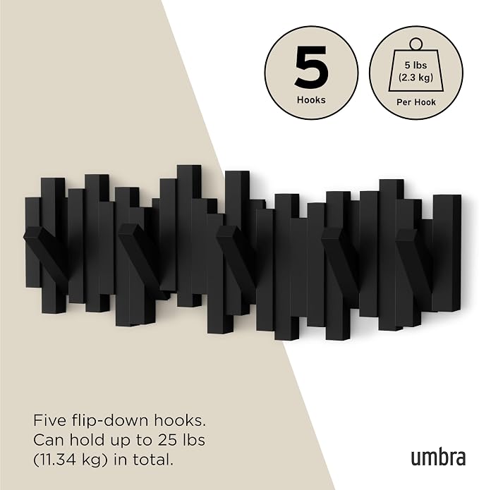 Umbra Sticks Wall-Mounted Coat Rack Rail Hook - Image 5