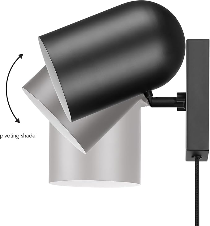 Globe Electric 65000098 1-Light Plug-in or Hardwire Wall Sconce, Matte Black - Image 6