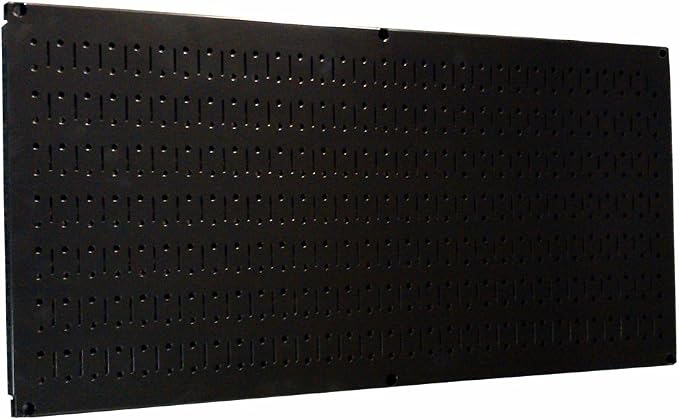 Wall Control Pegboard 16in x 32in Horizontal Black Metal Pegboard Tool Board by Wall+Control
