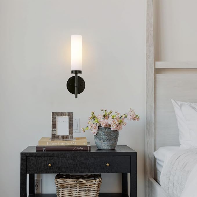 Black Bathroom Wall Sconces Set of 2, Modern Sconces Wall Lighting Vanity Lights - Image 4