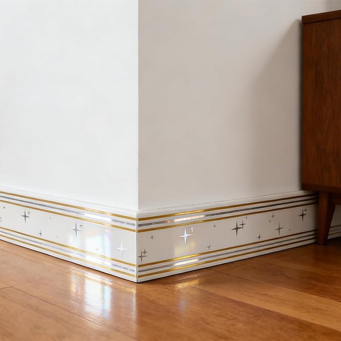Peel and Stick Baseboard Trim, 3.93" x 196.8" Mirror Border, Self-Adhesive - Image 3