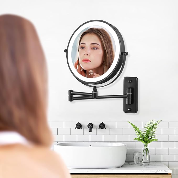 DECLUTTR Wall Mounted Lighted Makeup Mirror, 3 Color Lights, Touch Dimmable - Image 7