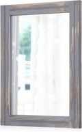 AAZZKANG Wood Framed Mirror Rectangular Rustic Wall Mirrors Decorative Large by AAZZKANG